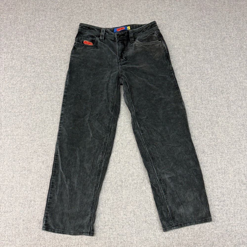 Empyre Corduroy Pants Size 26 Charcoal Grey Wide Wale Straight Leg Skate Street